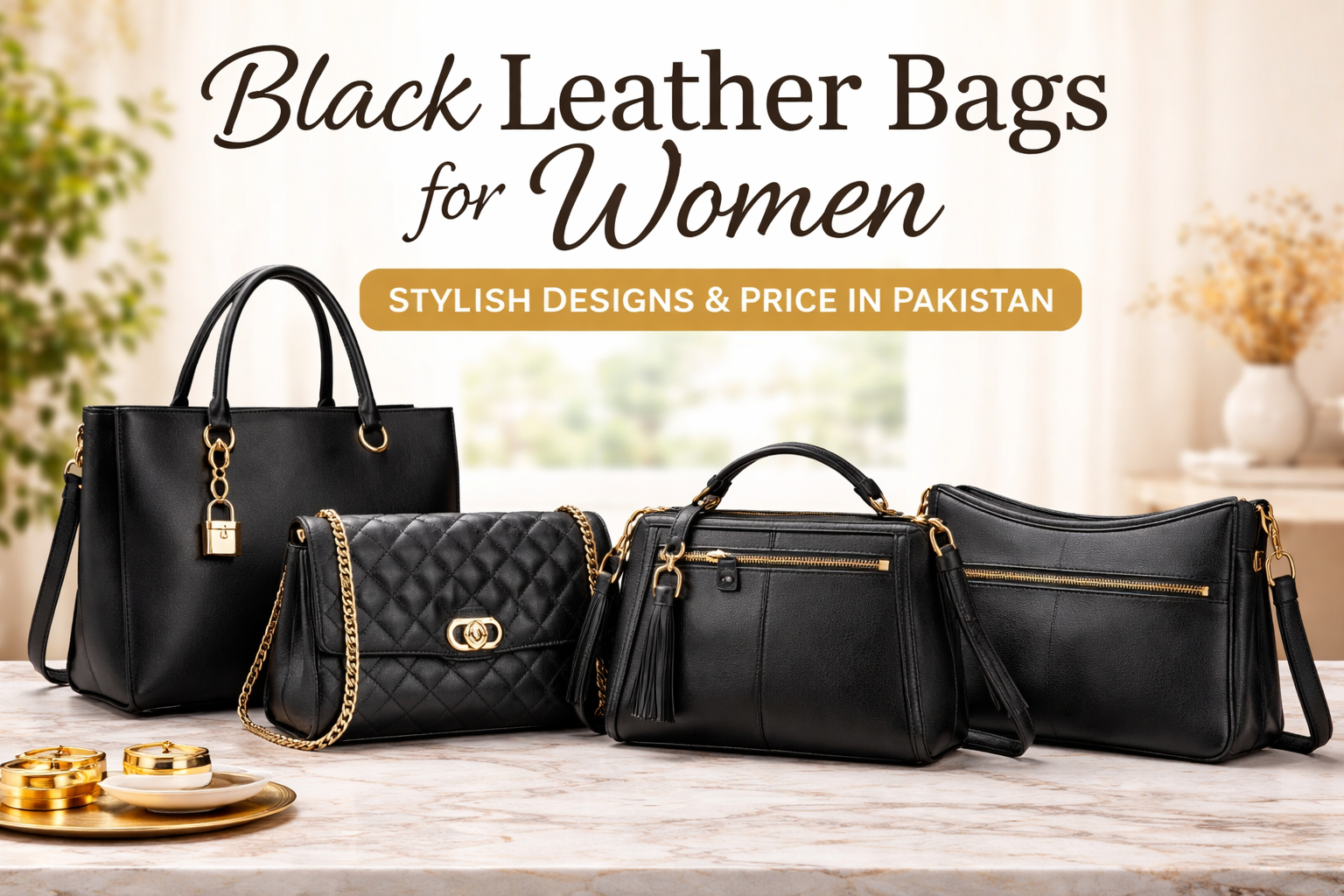 Black Leather Bags for Women