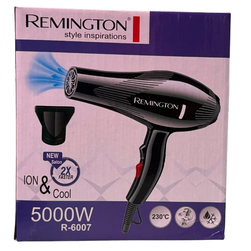 Remington hair dryer packaging with product image and branding