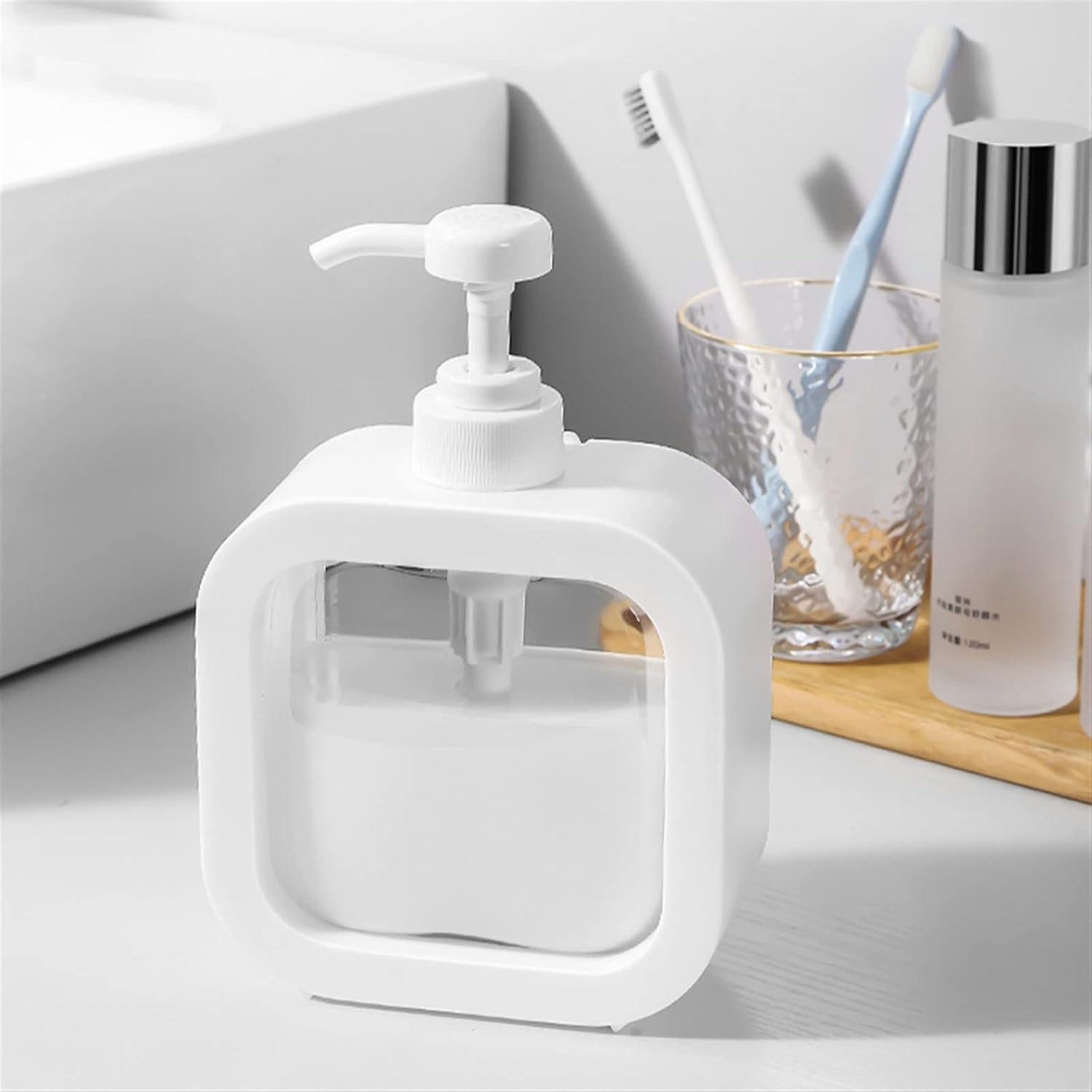 Portable Refillable Soap Dispenser Bottle | 300ml 500ml Clear Pump Bottle for Kitchen Bathroom Shower Lotion Shampoo