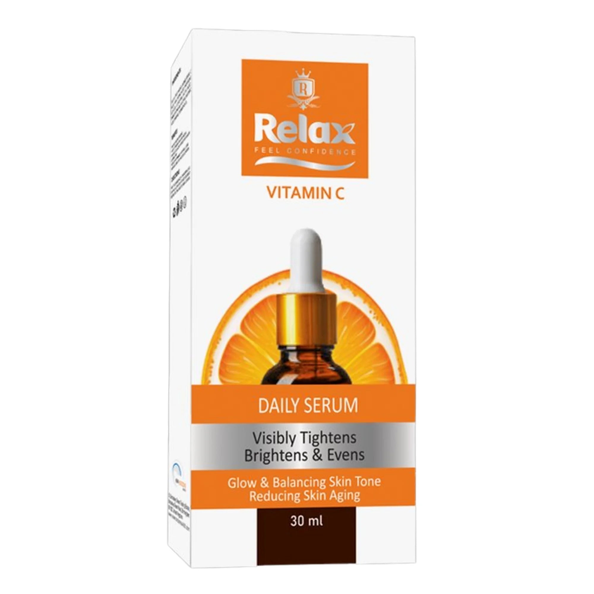 Relax Vitamin C daily serum packaging on a white background