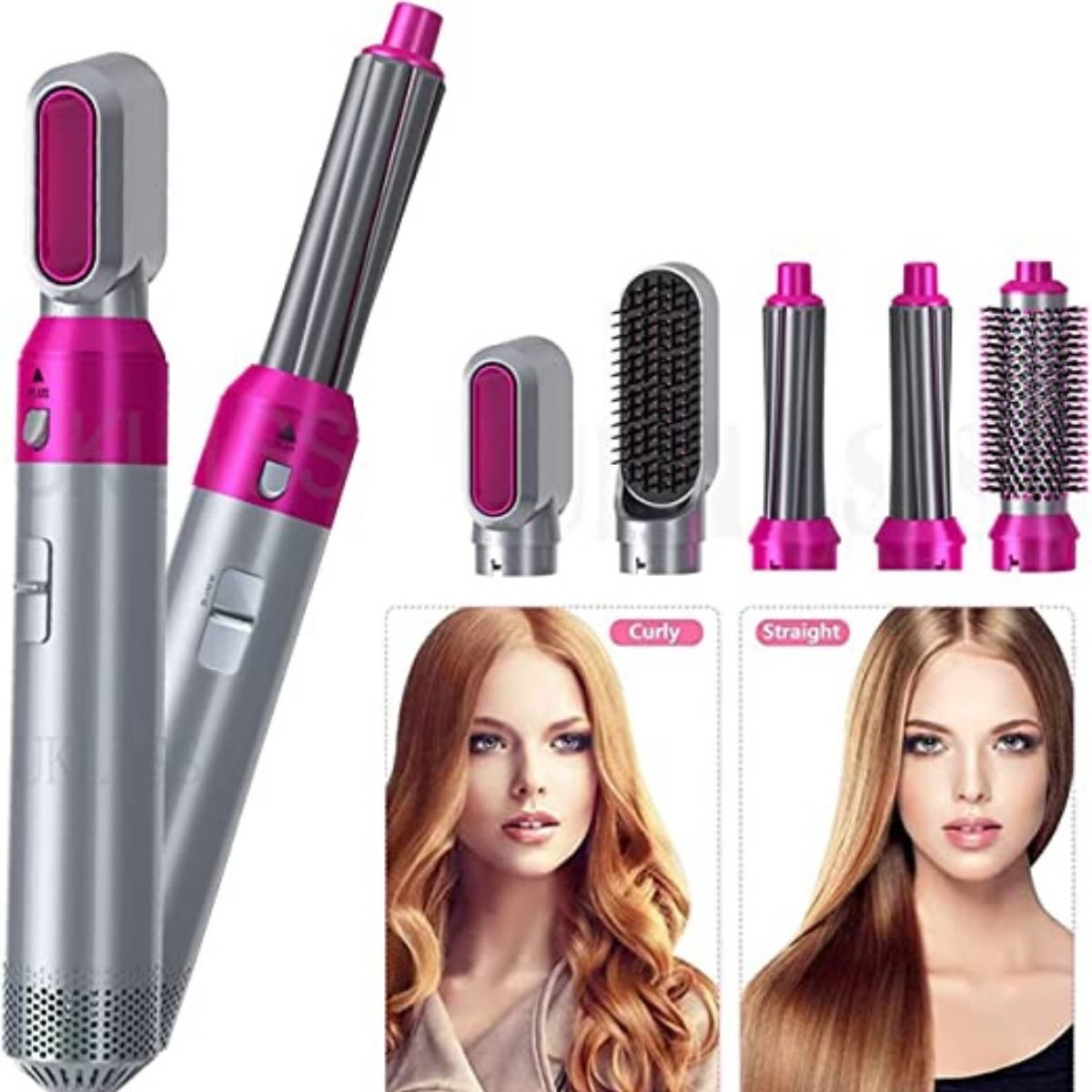 5-in-1 Electric Hair Dryer Brush Kit | Blow Dryer, Straightener, Curler