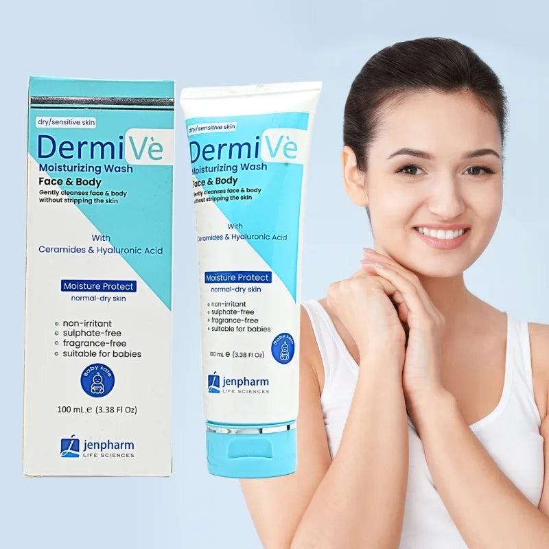 DermiVe Moisturizing Wash Face & Body 100ml | Jenpharm