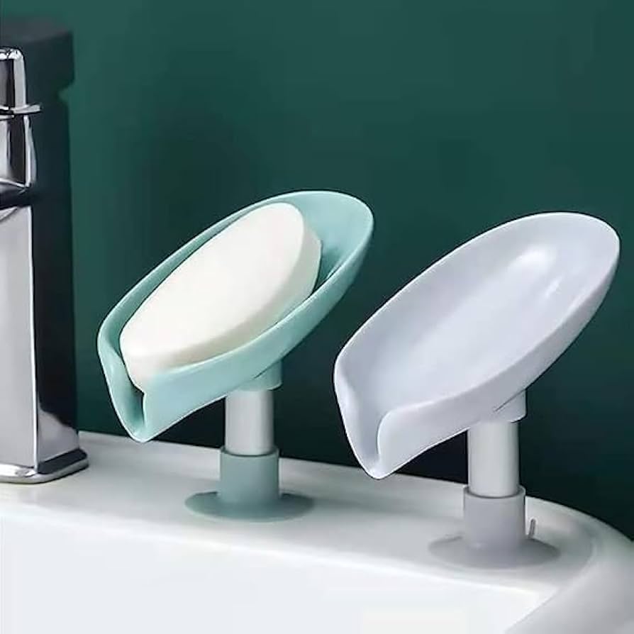 Leaf-Shaped Self-Draining Soap Holder | Stylish Waterfall Design