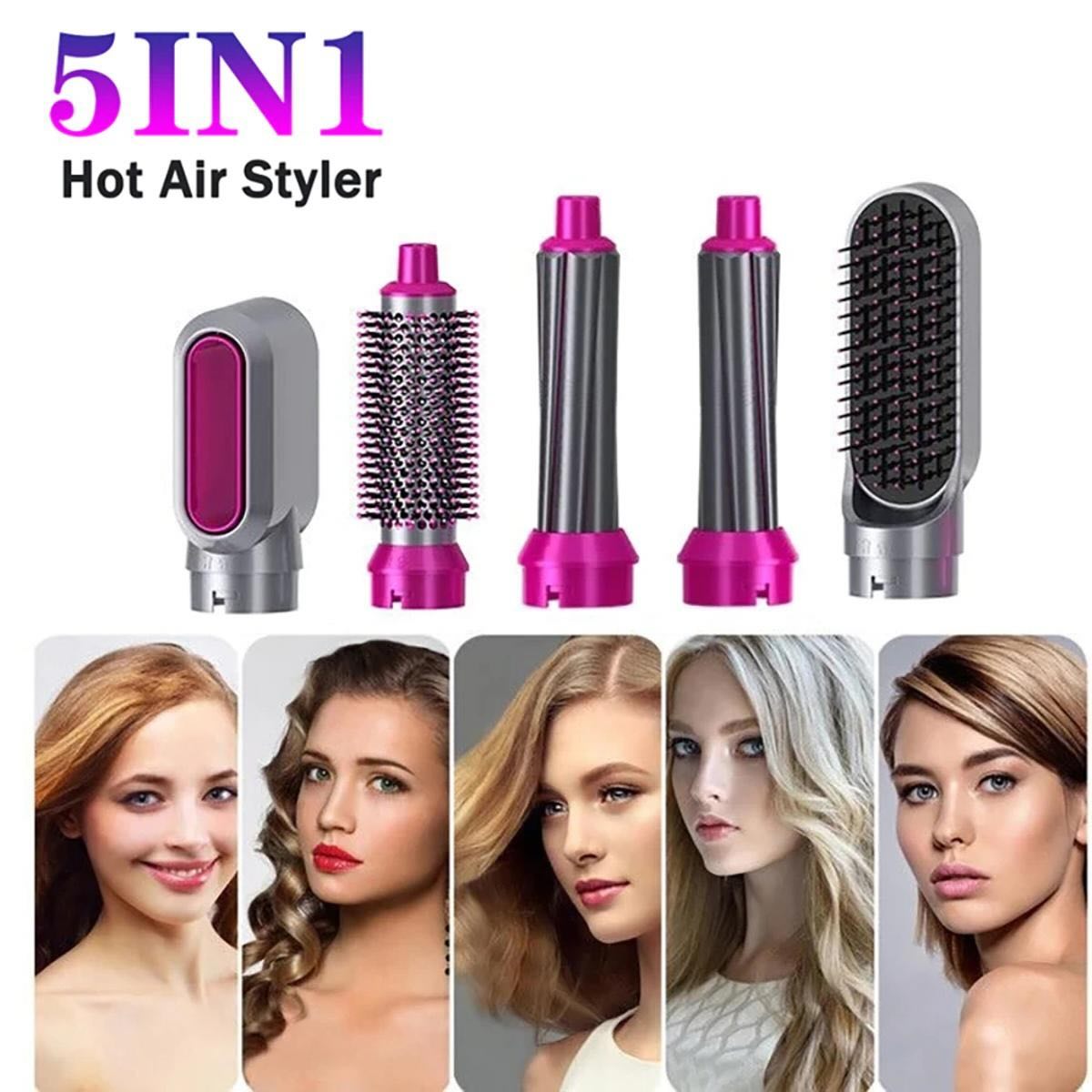 5-in-1 Electric Hair Dryer Brush Kit | Blow Dryer, Straightener, Curler