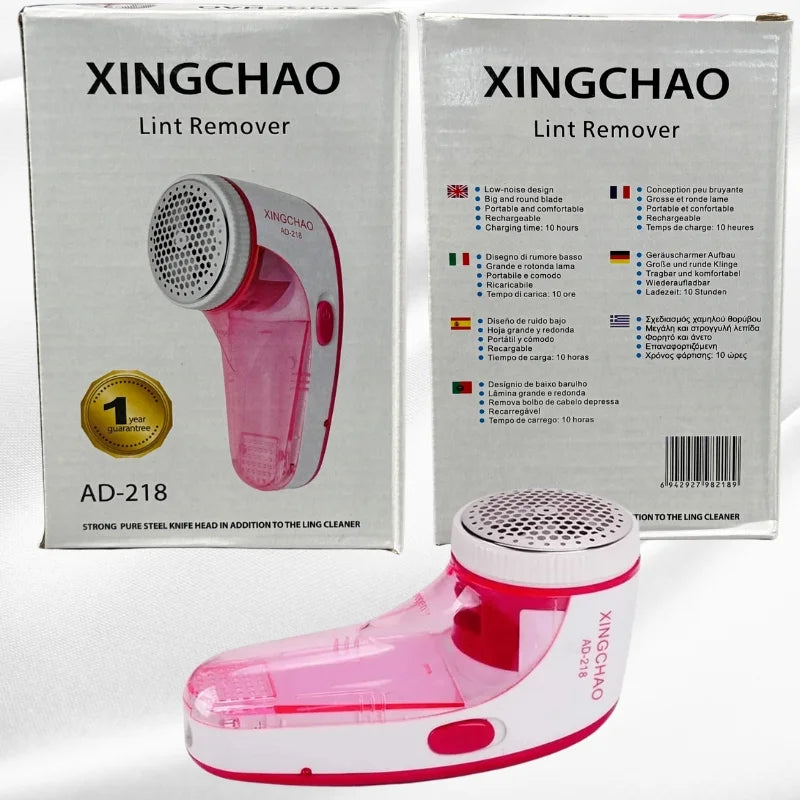 XINGCHAO Lint Remover AD-218 Pink White Portable Fabric Shaver