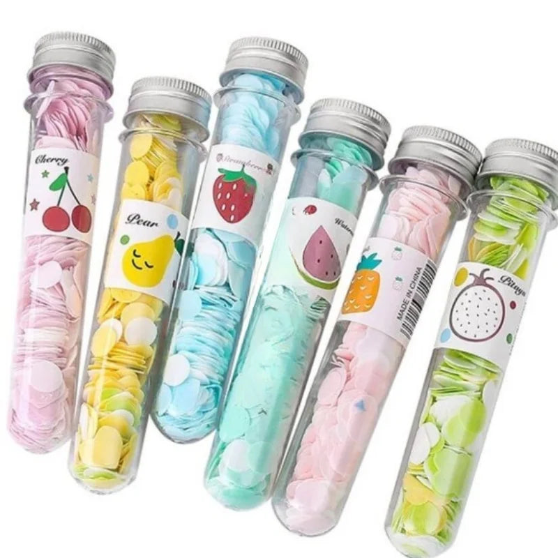 Portable Disposable Soap Paper Flakes in Flower Tube Bottle