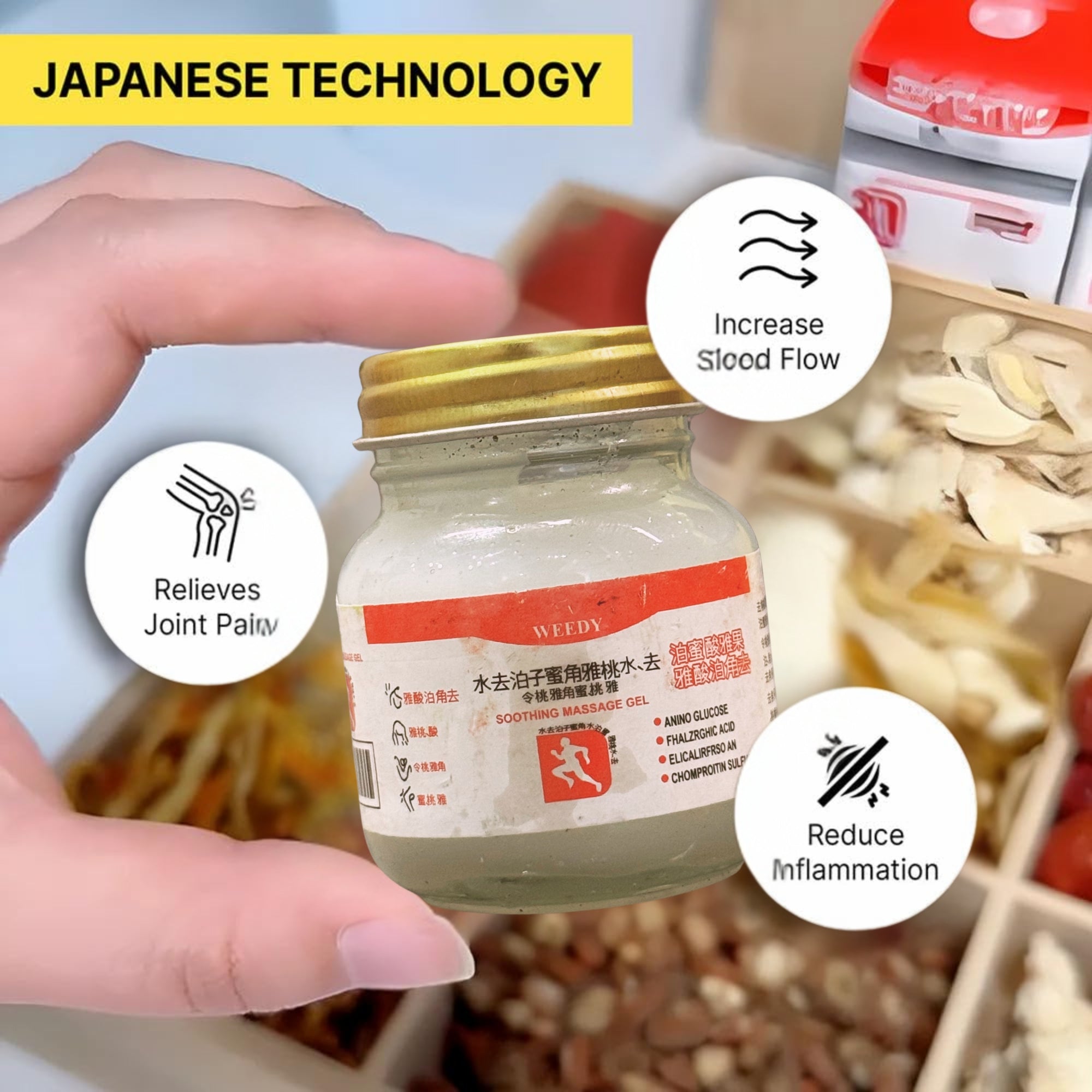 WEEDY Top Japanese Pain Gel | Rapid Relief from Muscle Tension