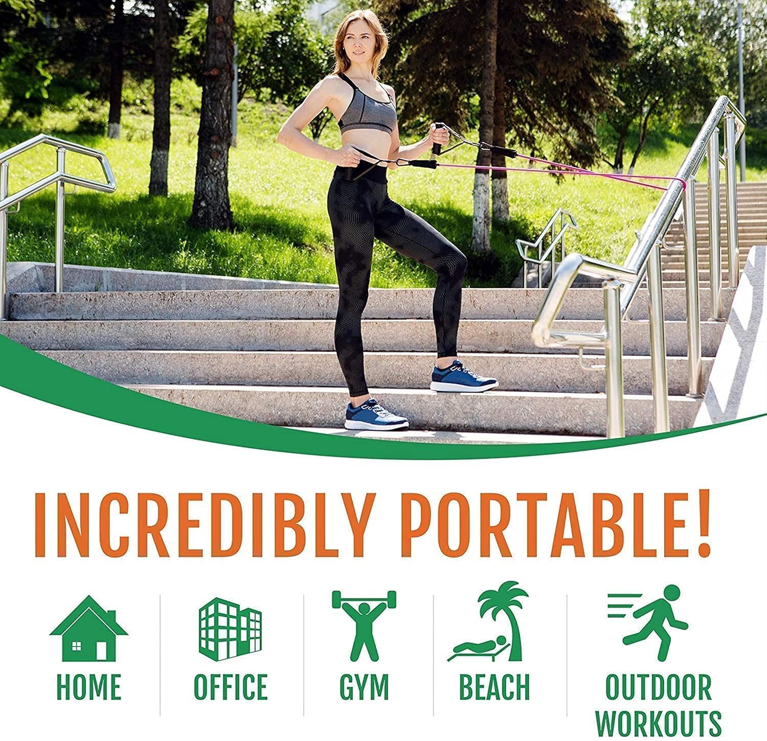 Gym Belt with Box | 5-in-1 Power Exercise Resistance Band Set