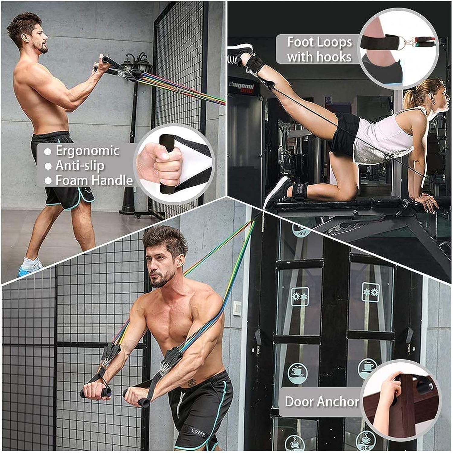 Gym Belt with Box | 5-in-1 Power Exercise Resistance Band Set