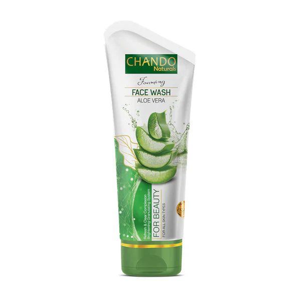 Tube of Chando Naturals Aloe Vera Face Wash on a white background