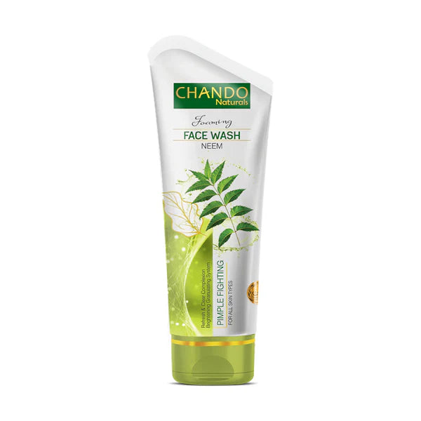 Tube of Chando Neem Face Wash on a white background