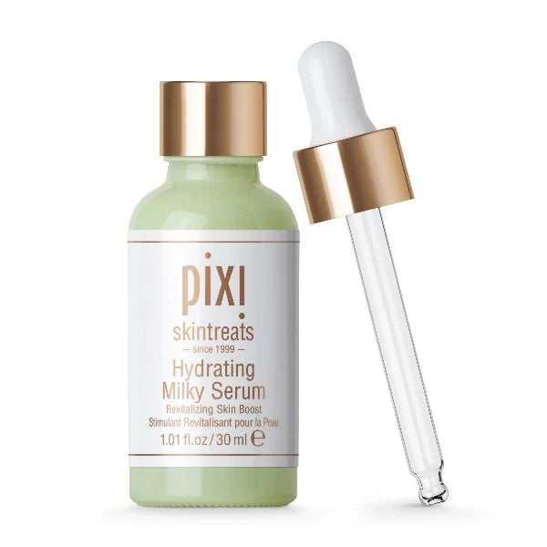  PIXI Hydrating Milky Serum bottle with dropper on a white background