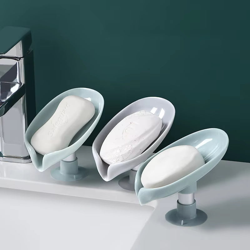 Leaf-Shaped Self-Draining Soap Holder | Stylish Waterfall Design