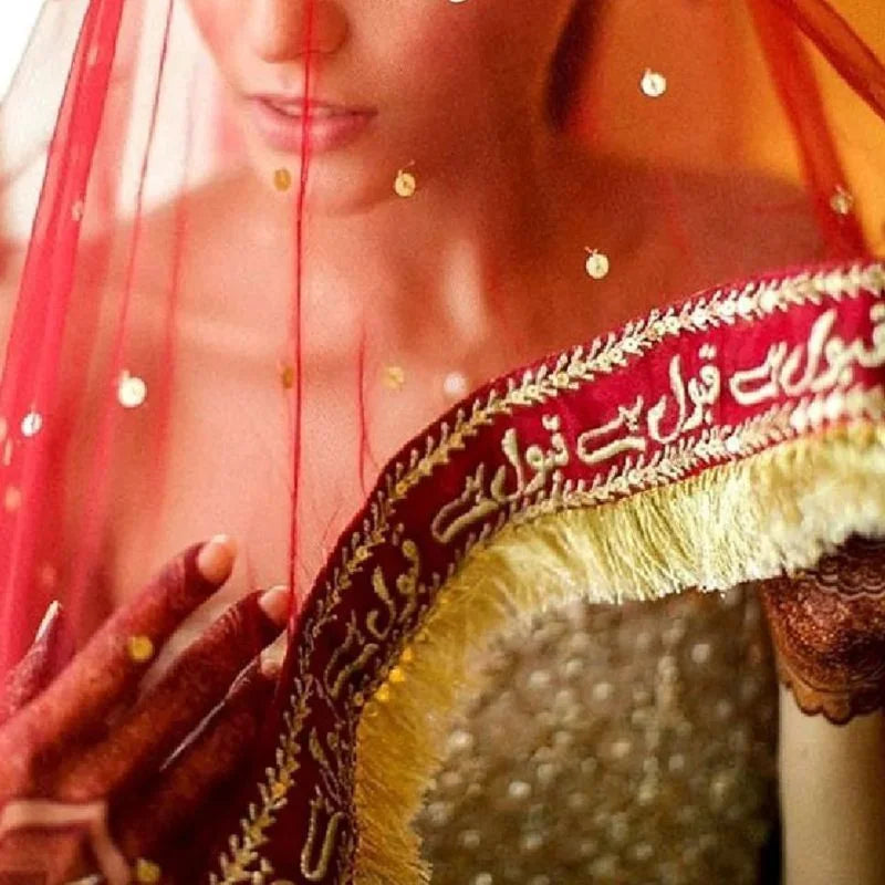 Qabool Hai Bridal Embroidered Net Dupatta | Nikah & Wedding Special