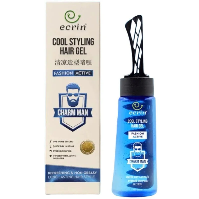 Ecrin Cool Styling Hair Gel bottle and packaging on a white background