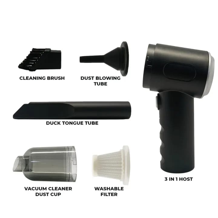 3 In 1 Portable Vacuum Cleaner Duster Blower  | Air Pump Wireless Hand-held Cleaning