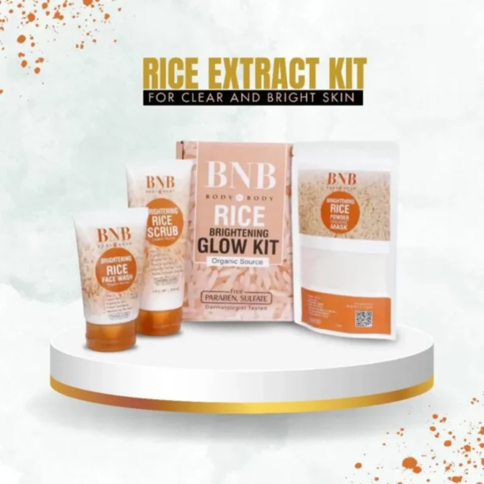 BNB Rice Extract Bright & Glow Facial Kit | 3-in-1 Whitening