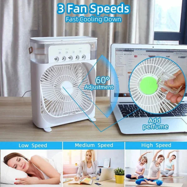 10 Inches | Large Size Portable Air Conditioner Fan | Usb Electric Fan With Led Night Light,
