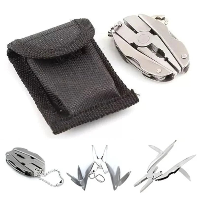 Stainless Steel Outdoor Portable Multitool Plier Knife | Mini Keychain Multi Tool