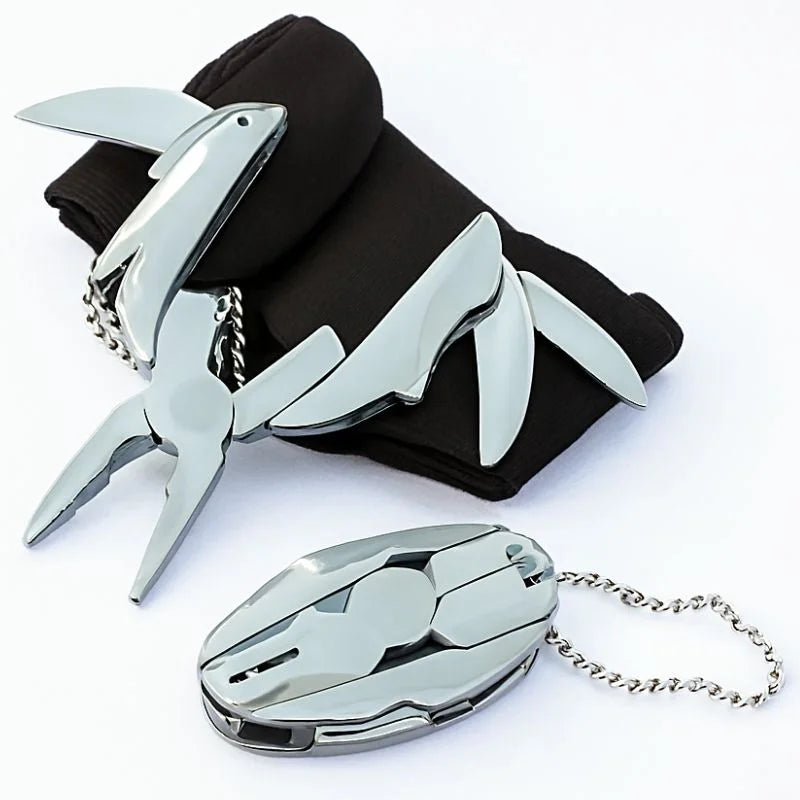 Stainless Steel Outdoor Portable Multitool Plier Knife | Mini Keychain Multi Tool