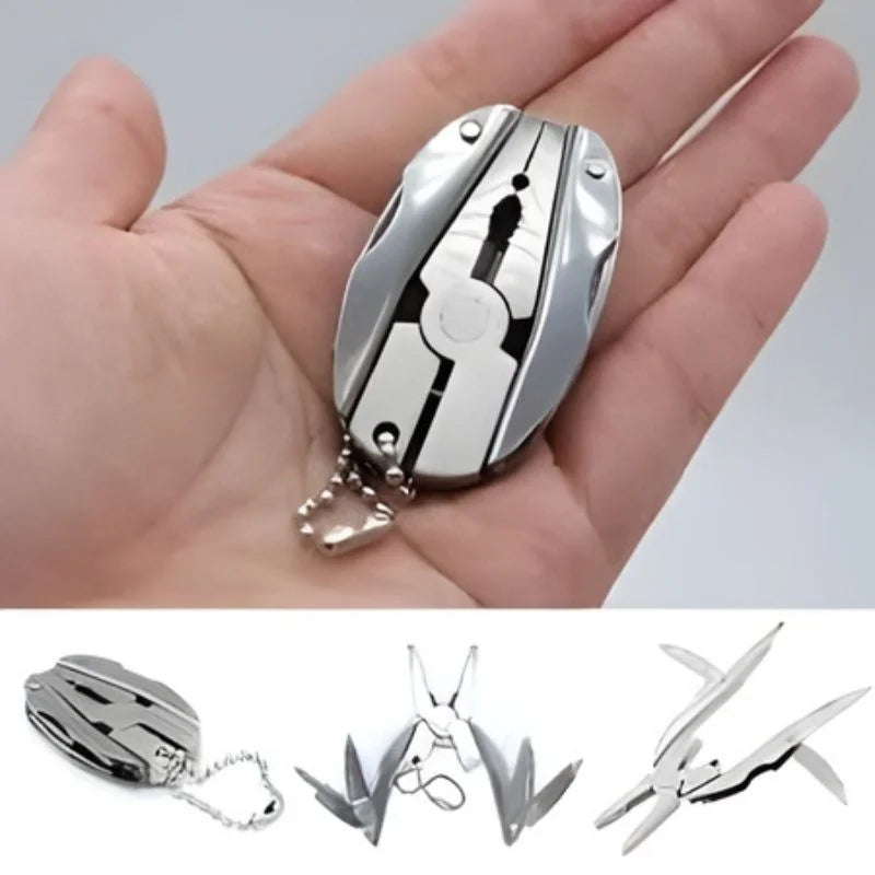 Stainless Steel Outdoor Portable Multitool Plier Knife | Mini Keychain Multi Tool